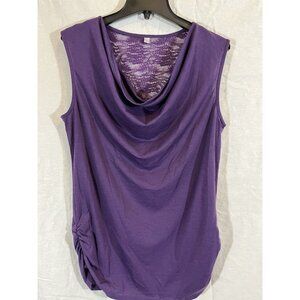 Meaveor Purple Sleeveless Women’s Large Ruched Shirt